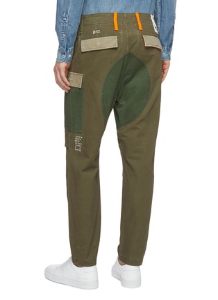 Back View - Click To Enlarge - DENHAM - 'Nato' patchwork cargo pockets twill pants