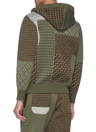 Back View - Click To Enlarge - FDMTL - Sashiko panelled zip hoodie