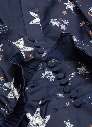 Detail View - Click To Enlarge - SELF-PORTRAIT - Puff sleeve star print satin mini dress