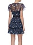 Back View - Click To Enlarge - SELF-PORTRAIT - Tulle yoke tiered star print satin mini dress