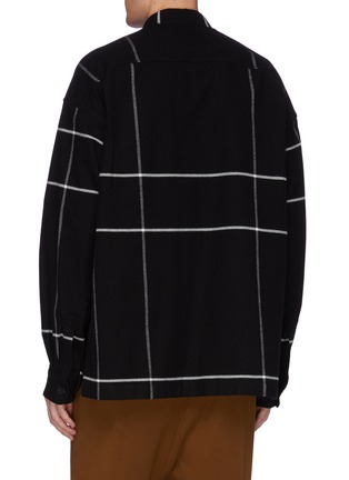 Back View - Click To Enlarge - HAIDER ACKERMANN - Oversized grid print shirt