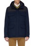 Main View - Click To Enlarge - NORSE PROJECTS - 'Nunk' Thermore Ecodown insulation hooded wool Harris tweed shirt jacket