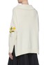 Back View - Click To Enlarge - OSCAR DE LA RENTA - Floral embroidered virgin wool-cashmere V-neck sweater