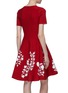 Back View - Click To Enlarge - OSCAR DE LA RENTA - Leaf jacquard flared knit dress