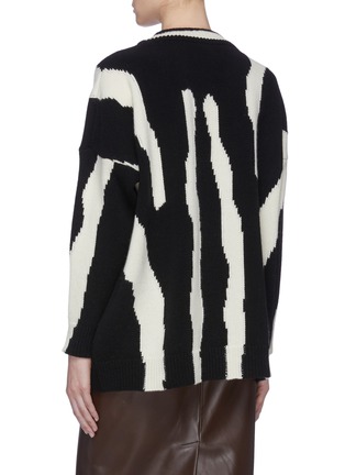 Back View - Click To Enlarge - OSCAR DE LA RENTA - Abstract jacquard virgin wool-cashmere sweater