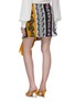 Back View - Click To Enlarge - OSCAR DE LA RENTA - Tassel fringe drape mix floral patchwork skirt