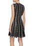 Back View - Click To Enlarge - OSCAR DE LA RENTA - Pleated frayed hem sequin stripe tweed dress