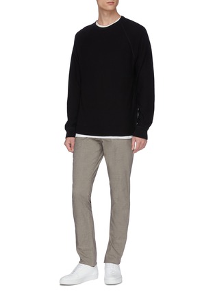 Figure View - Click To Enlarge - JAMES PERSE - Waffle knit raglan sweater