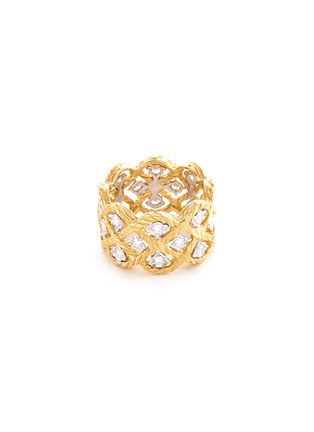 Main View - Click To Enlarge - BUCCELLATI - 'Étoilée' diamond Yellow gold lattice ring