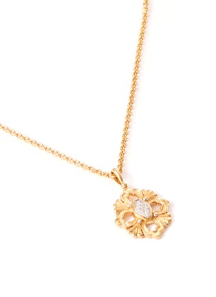  - BUCCELLATI - Opera' diamond gold floral pendant necklace
