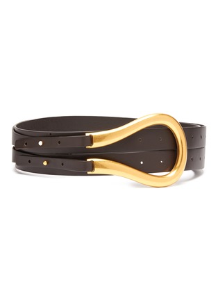 Main View - Click To Enlarge - BOTTEGA VENETA - Horseshoe buckle leather belt