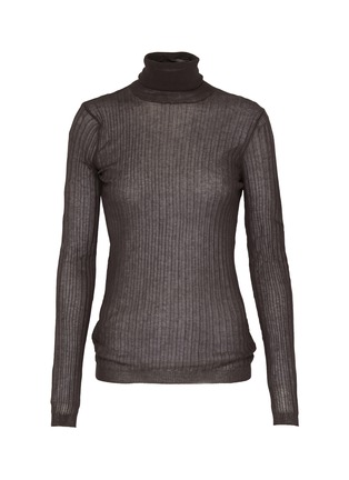 Main View - Click To Enlarge - BOTTEGA VENETA - Sheer rib knit turtleneck sweater