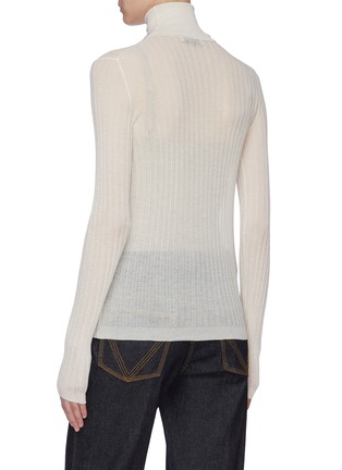 Back View - Click To Enlarge - BOTTEGA VENETA - Sheer rib knit turtleneck sweater