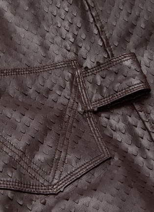 Detail View - Click To Enlarge - BOTTEGA VENETA - Belted laser cut leather shirt dress