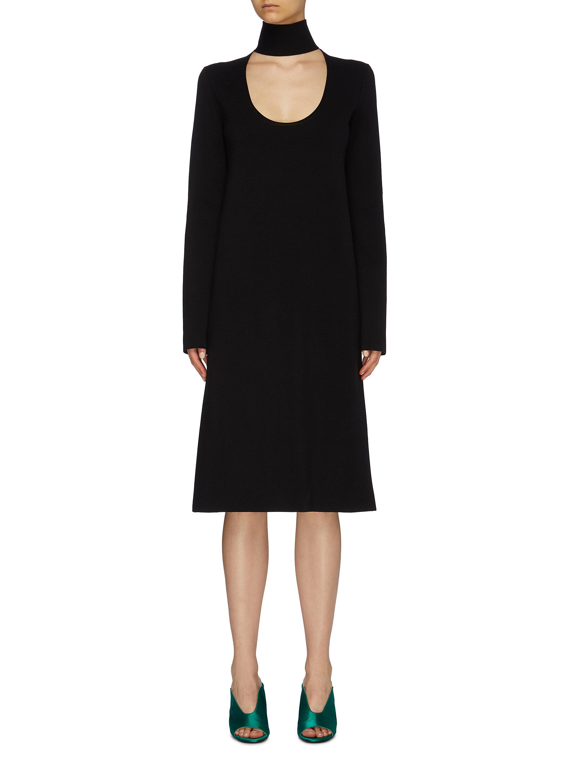 Cutout yoke knit turtleneck dress by Bottega Veneta | Coshio Online Shop