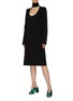 Figure View - Click To Enlarge - BOTTEGA VENETA - Cutout yoke knit turtleneck dress