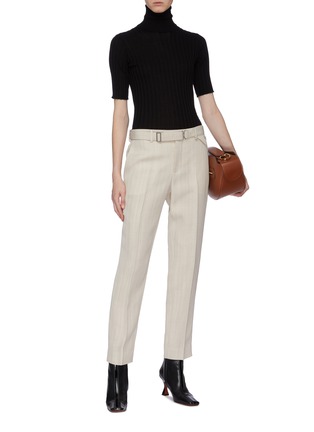 Figure View - Click To Enlarge - BOTTEGA VENETA - Belted cropped suiting pants
