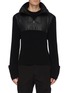 Main View - Click To Enlarge Main View - Click To Enlarge - BOTTEGA VENETA - Leather panel waffle knit half-zip hoodie