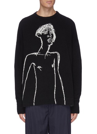 Main View - Click To Enlarge - LOEWE - Portrait jacquard cashmere sweater