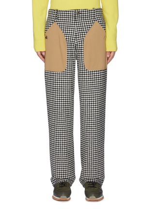 Main View - Click To Enlarge - LOEWE - Contrast patch pocket wool houndstooth pants