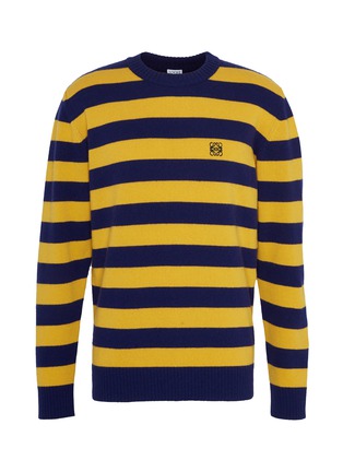 Main View - Click To Enlarge - LOEWE - Anagram embroidered stripe sweater