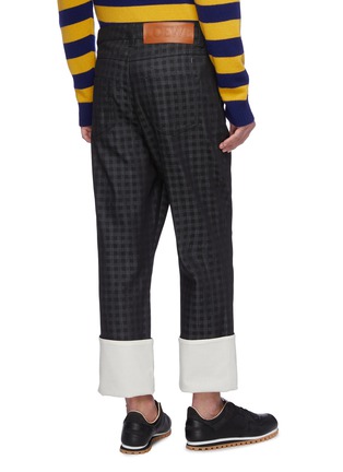 Back View - Click To Enlarge - LOEWE - 'Fisherman' poplin cuff check grid jeans