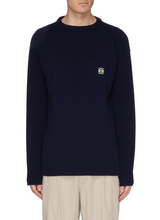 Main View - Click To Enlarge - LOEWE - 'Anagram' logo embroidered wool sweater