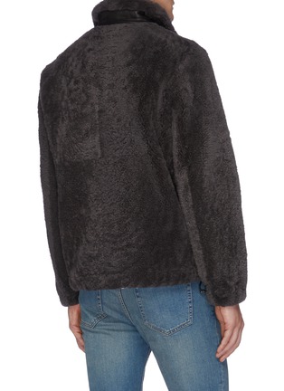 Back View - Click To Enlarge - LOEWE - Leather pocket lambskin shearling jacket