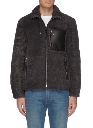 Main View - Click To Enlarge - LOEWE - Leather pocket lambskin shearling jacket