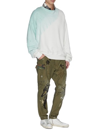 Figure View - Click To Enlarge - R13 - 'Surplus' graffiti embroidered paint splatter cargo pants