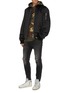 Figure View - Click To Enlarge - R13 - Distressed border camouflage jacquard cashmere knit hoodie