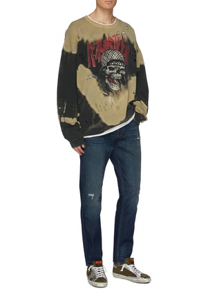 Figure View - Click To Enlarge - R13 - Logo skull graphic print distressed oversized sweatshirt