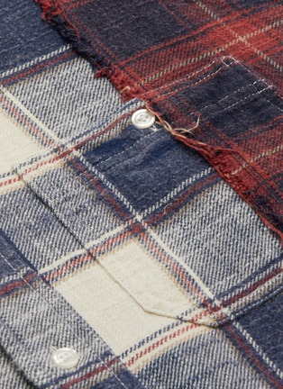  - R13 - Distressed patchwork check plaid shirt