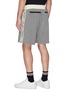 Back View - Click To Enlarge - DANIEL PATRICK - Logo stripe outseam sweat shorts