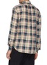 Back View - Click To Enlarge - BARENA - Tartan plaid half placket twill shirt