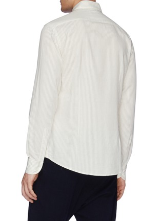 Back View - Click To Enlarge - BARENA - Pinstripe cotton-wool shirt