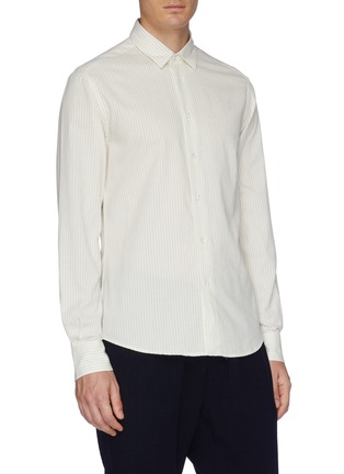 Front View - Click To Enlarge - BARENA - Pinstripe cotton-wool shirt