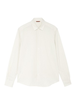 Main View - Click To Enlarge - BARENA - Pinstripe cotton-wool shirt