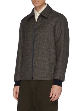 Front View - Click To Enlarge - BARENA - Virgin wool houndstooth shirt jacket