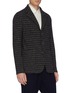 Front View - Click To Enlarge - BARENA - Check plaid tweed soft blazer
