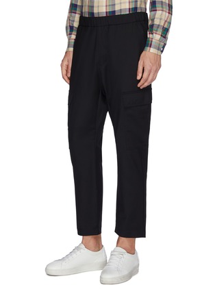 Front View - Click To Enlarge - BARENA - Virgin wool twill cargo jogging pants