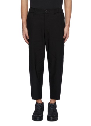 Main View - Click To Enlarge - ZIGGY CHEN - Elastic waistband virgin wool blend cropped pants