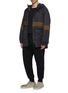 Figure View - Click To Enlarge - ZIGGY CHEN - Contrast stripe hooded raglan jacket