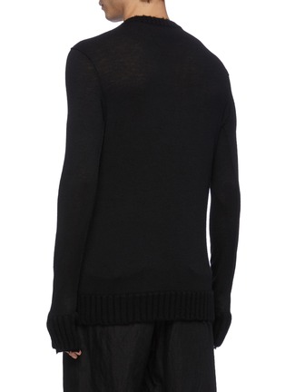 Back View - Click To Enlarge - ZIGGY CHEN - Raw edge baby cashmere sweater