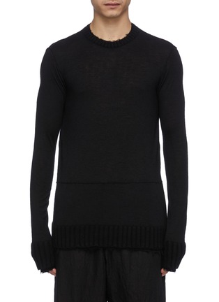 Main View - Click To Enlarge - ZIGGY CHEN - Raw edge baby cashmere sweater
