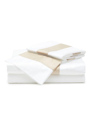 Main View - Click To Enlarge - FRETTE - Essentials Bicolore King Size Duvet Set — White & Savage Beige