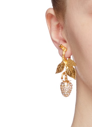 Figure View - Click To Enlarge - OSCAR DE LA RENTA - 'Berry' Swarovski crystal drop earrings