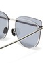 Detail View - Click To Enlarge - FIXXATIVE - 'Illuminium' brow bar large metal cat eye sunglasses