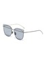 Main View - Click To Enlarge - FIXXATIVE - 'Illuminium' brow bar large metal cat eye sunglasses