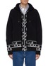 Main View - Click To Enlarge - SACAI - Floral cross stitched trim zip hoodie